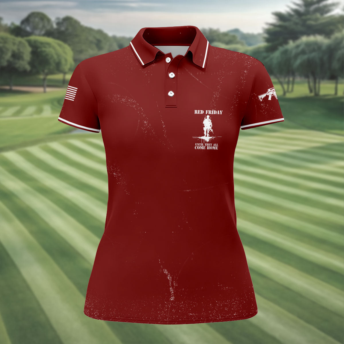 RED Friday Untill They All Come Home Red Golf Shirt, Veteran Memorial 250 Years Golf Shirt For Women