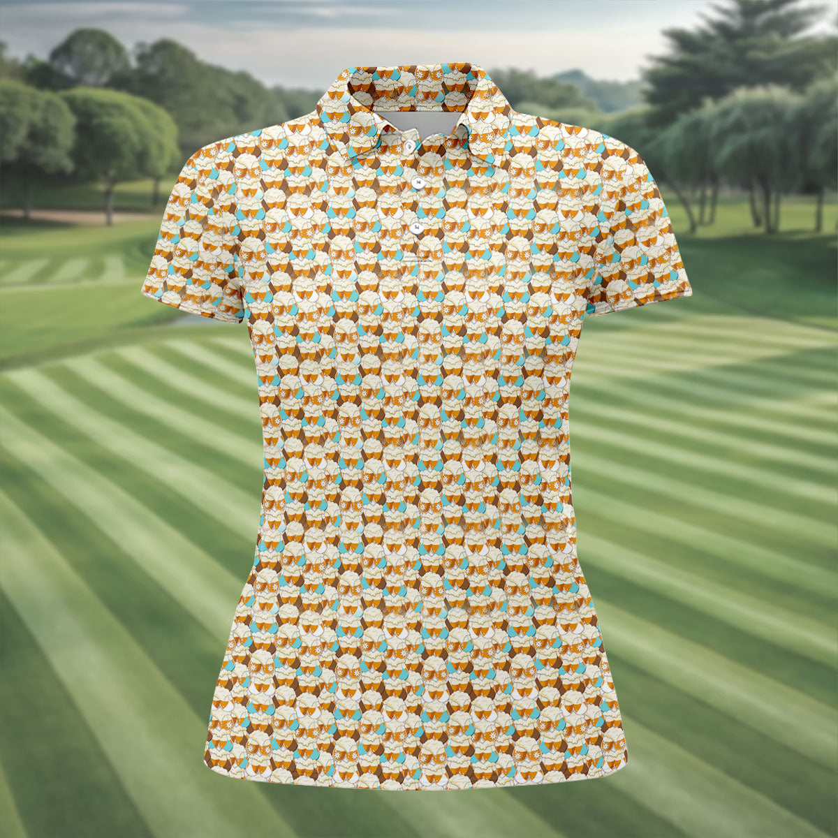 Funny Beer Mug Bikini Pattern Golf Polo Shirt, Women’s Golf Polo, Golf Shirts For Women