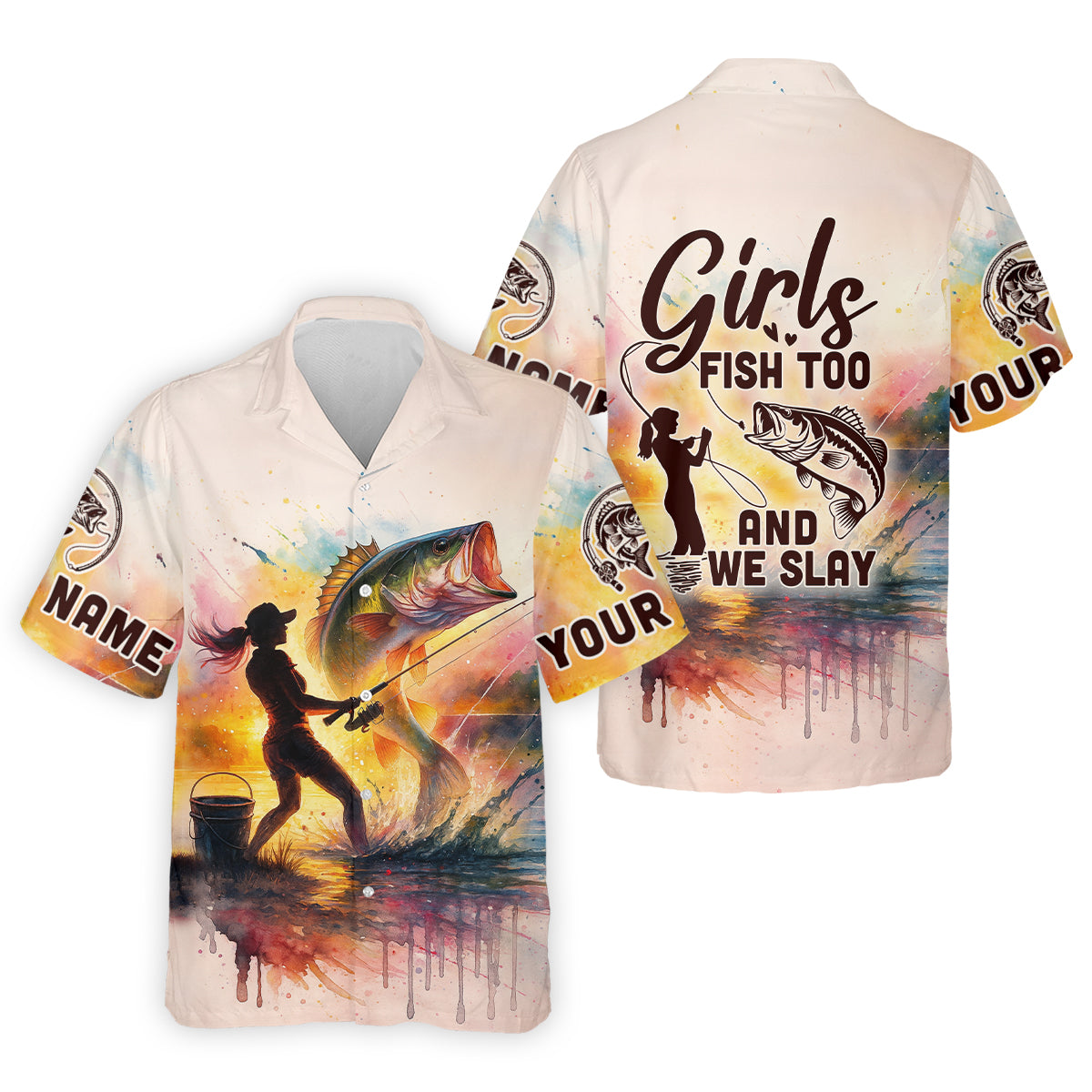 Girls Fish Too And We Slay, Long Sleeve Fishing Shirts, Female Fishing Shirts, Bass Fishing