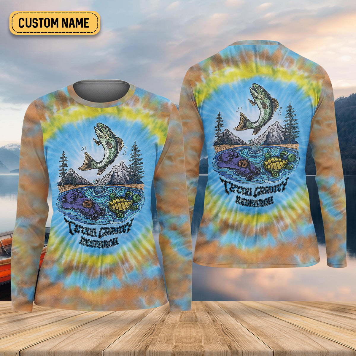 Tie Dyed Pattern Fishing UPF Shirts, Women SPF Shirt, Fishing Shirt For Women, Women Fishing Shirt