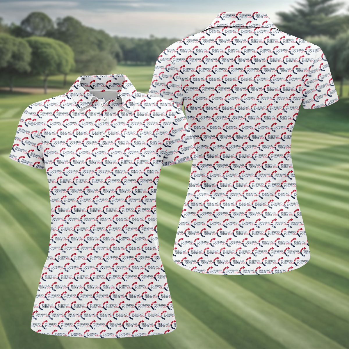 Turning Point Ladies Patriotic Golf Shirts, Sleeveless Women's Golf Shirts, Ladies Golf Shirts