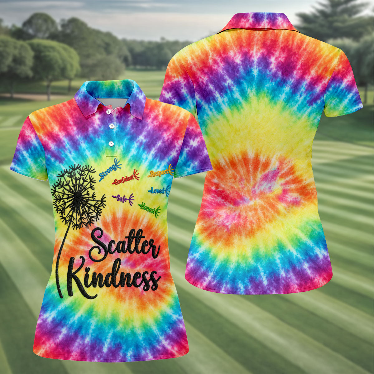 Scatter Kindness Suicide Awareness Polo Shirt, Womens Golf Tops, Golf Polo For Women