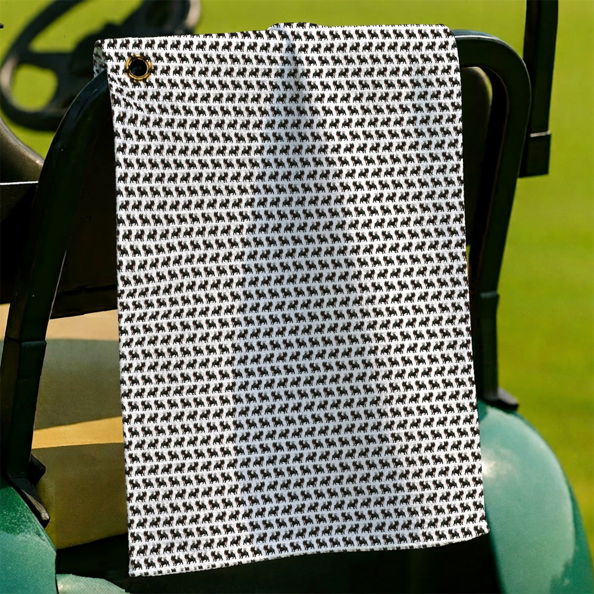 Black French Bulldog Golf Towel, Frenchie Pattern Golf Towels, Funny Dog Dad Gift