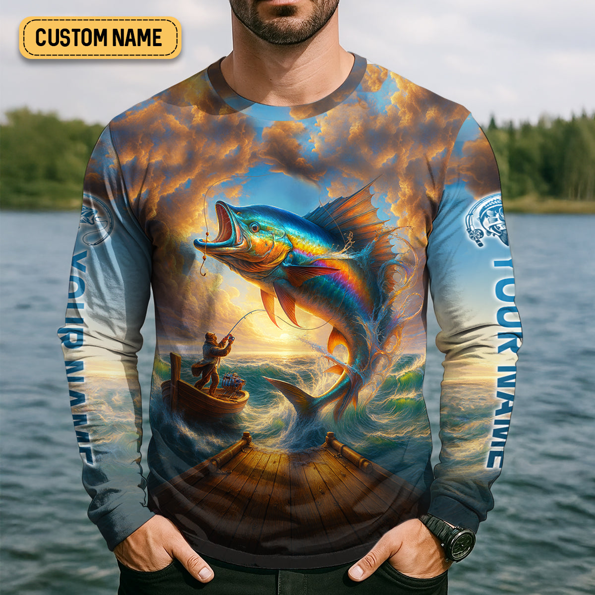The Sea Once It Casts Its Spell Sailfish Fishing SPF Shirt For Men, Presents For Fishermen, Men's Fishing Shirt
