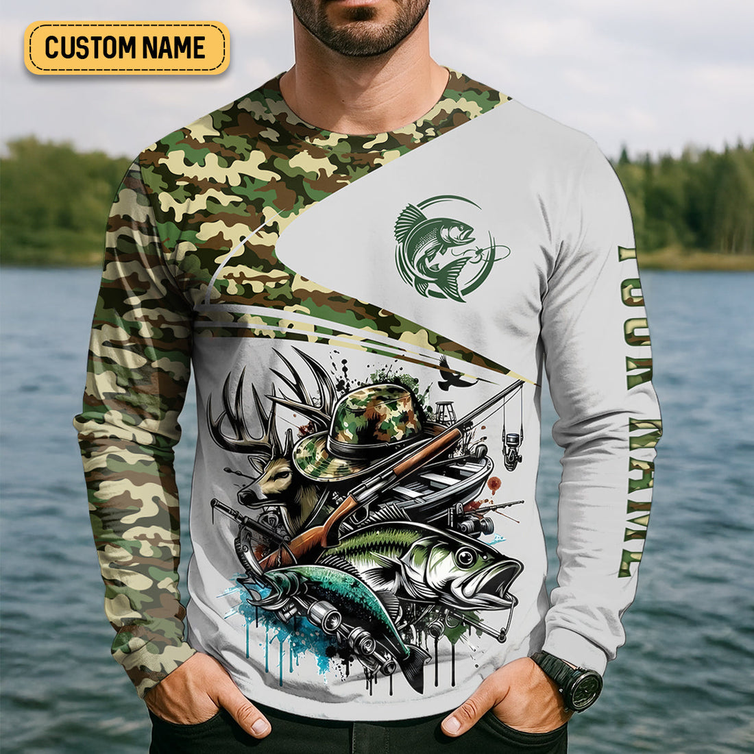 Fishing Solves Most Of My Problems Hunting Solves The Rest T-Shirt, Fisherman Outfit, Mens Casual Shirts
