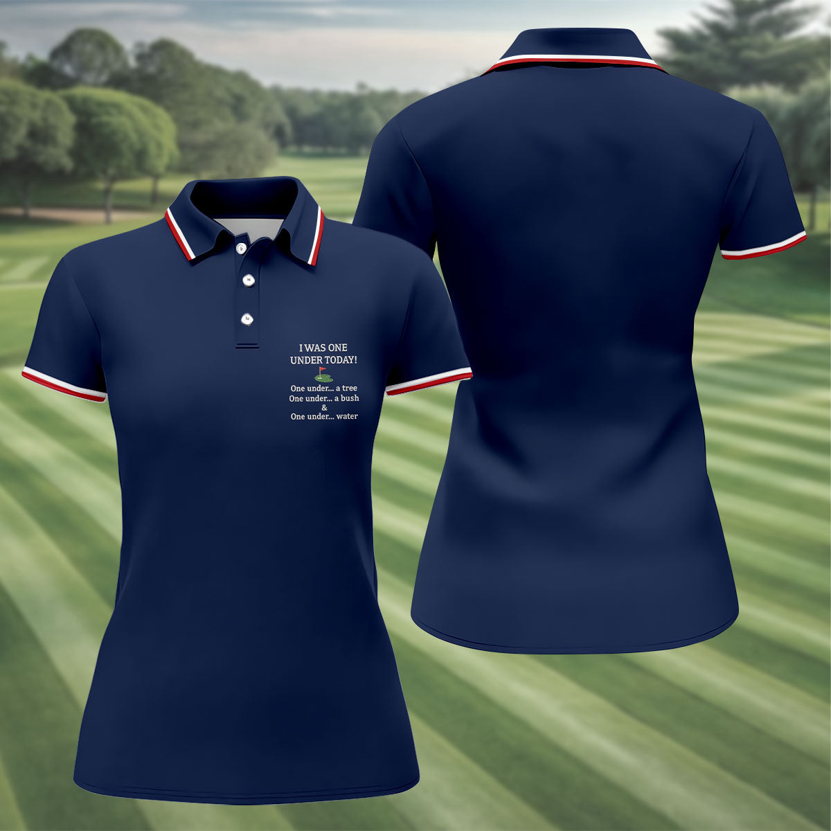 I Was One Under Today Navy Golf Shirt, Funny Golf Shirt, Ladies Golf Tops, Golf Shirt For Women