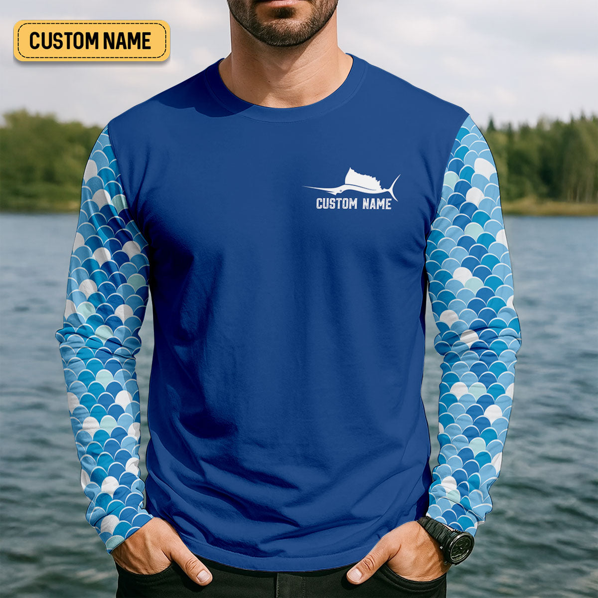 Salty Crew Chasing Tail Dark Blue Fishing UPF Shirts, Funny Fishing Shirt, Fishing Shirts For Men