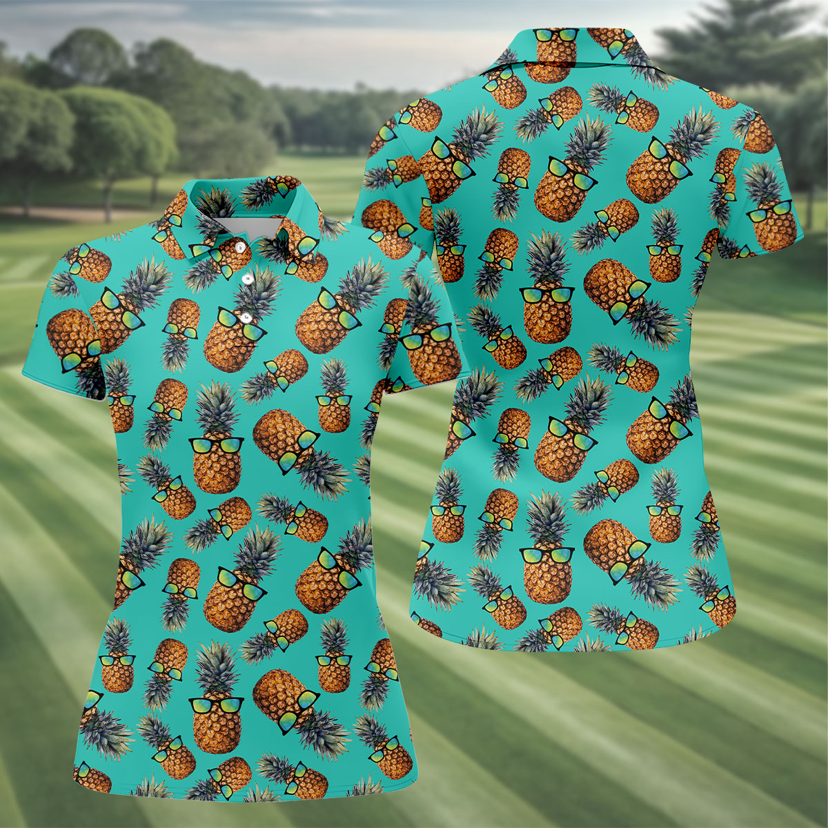 Cool Pineapple Tropical Theme Hawaiian Golf Shirt, Golf Shirt For Women, Golfing Apparel