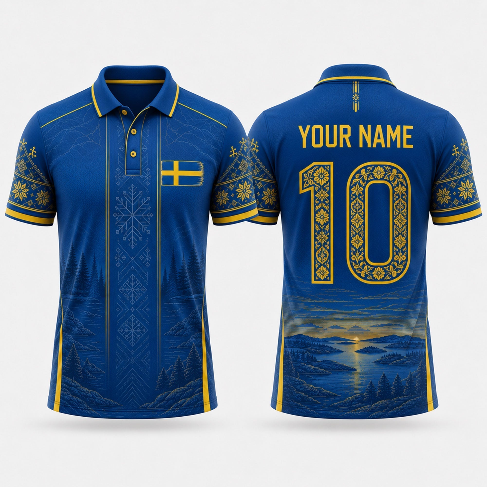Sweden Fooball Shirt, Kurbits V-Neck For Men Football Lover, Swedish National Soccer Father's Day Presents