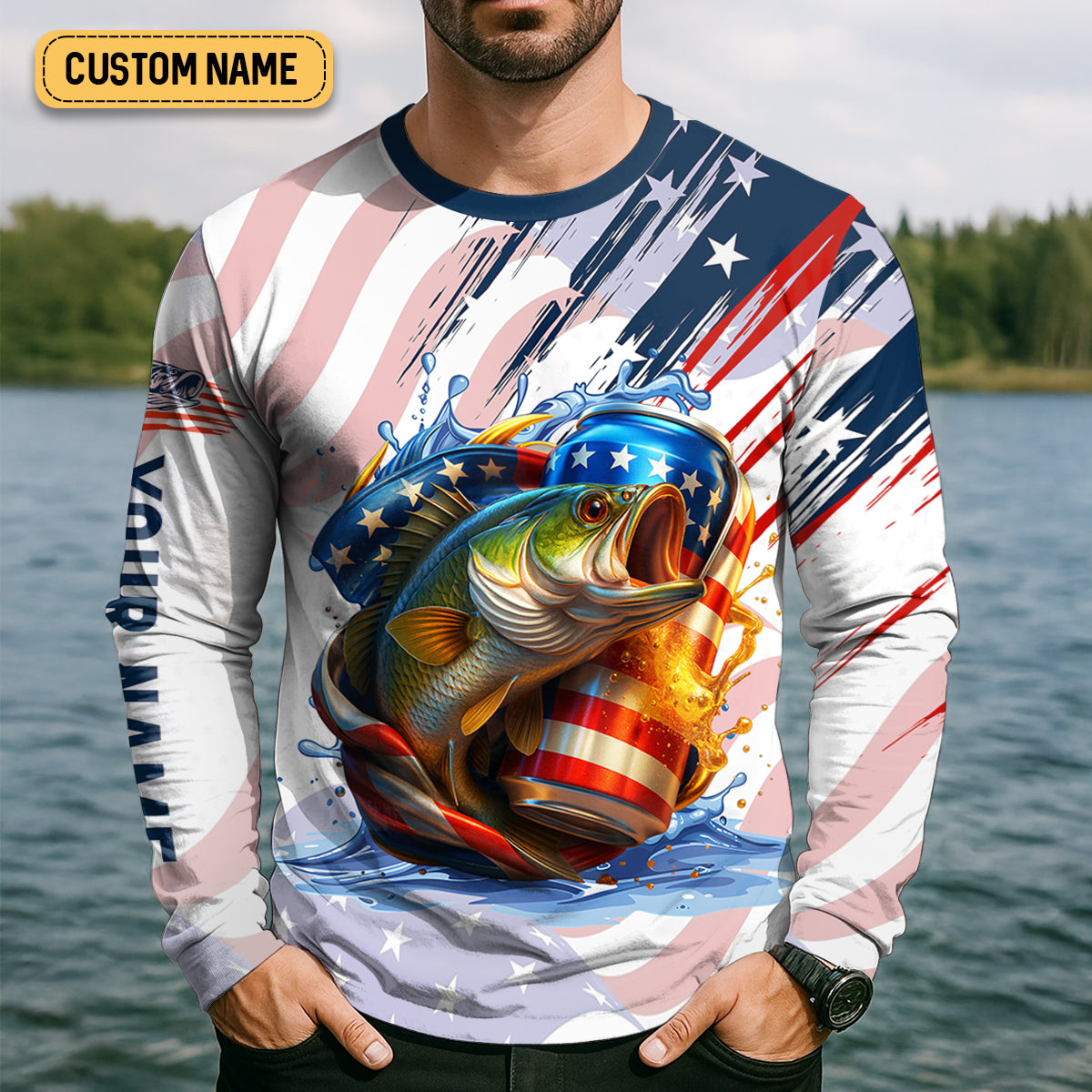 Don't Bother Me While I'm Fishing Beer Patriotic Fishing Shirt, SPF Shirt For Men, Funny Fishing Shirt
