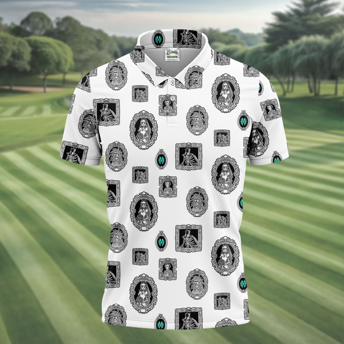 Gothic Portrait Halloween Horror Character Polo Shirt, Golf Shirt, Golf Shirts For Men