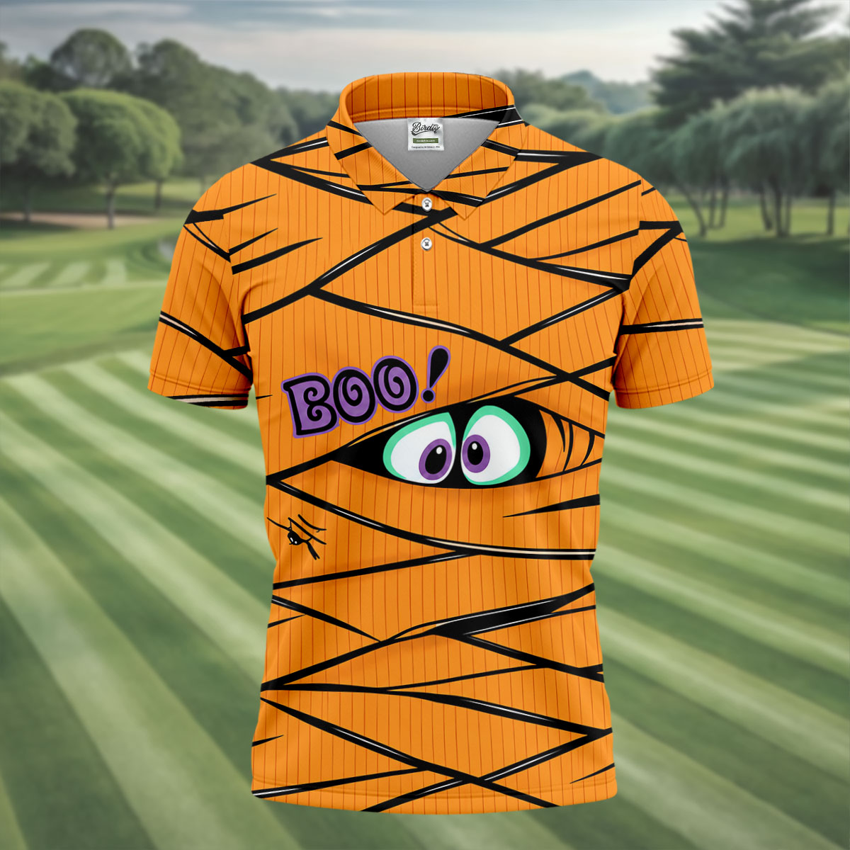 Boo Mummy Halloween Horror Character Polo Shirt, Polo Shirts For Men, Printed Golf Shirts