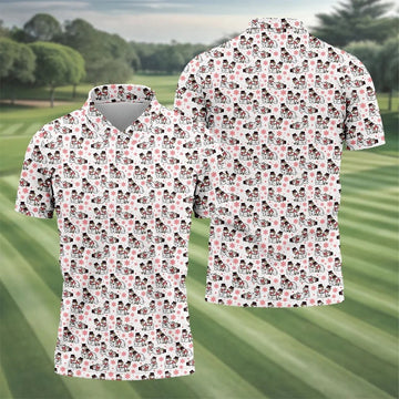 Naughty Snowman White Men's Golf Shirt, Christmas Golf Shirt, Fun Golf Shirts For Men, Xmas Golf Shirt