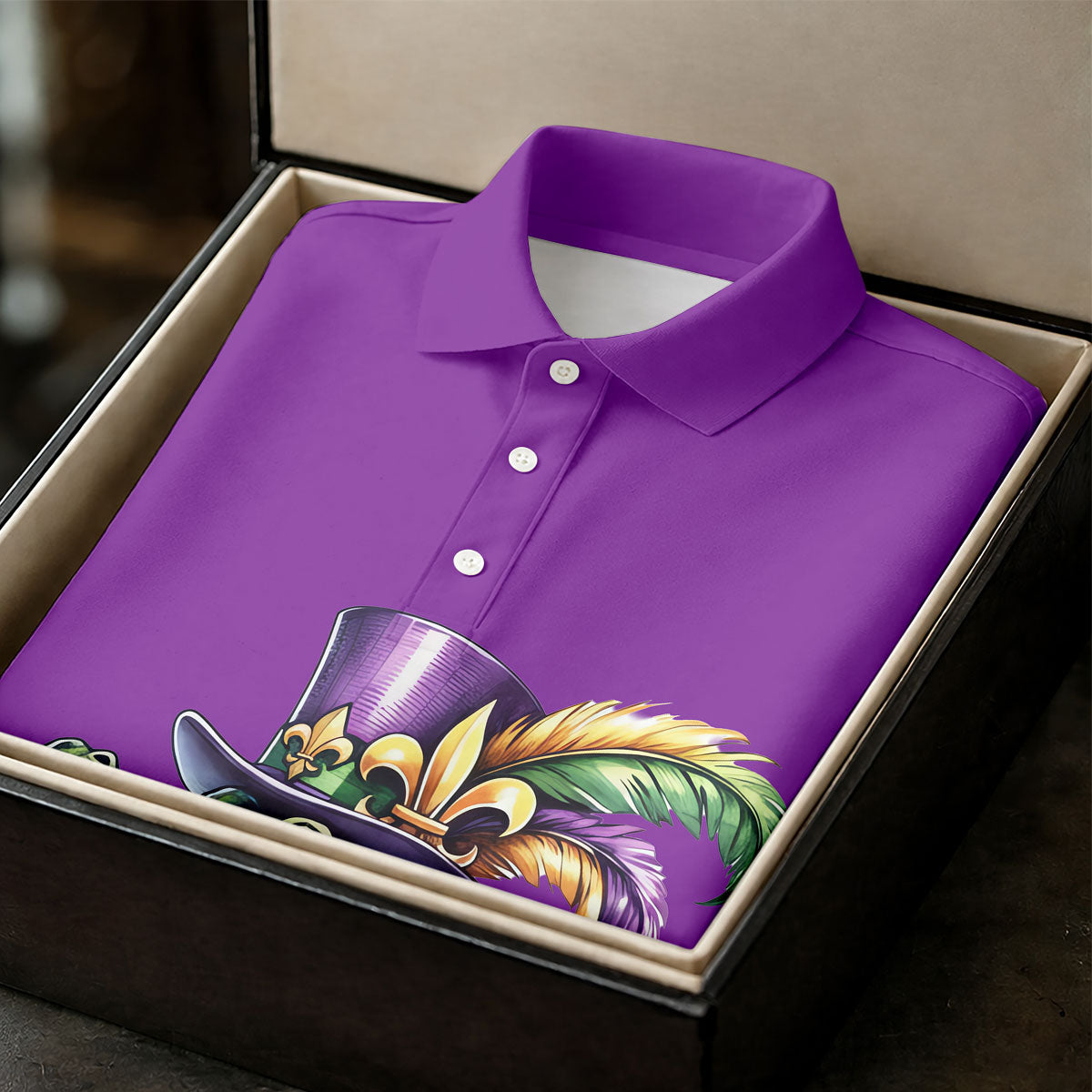 Mardi Gras Alligator Playing Saxophone Purple Golf Shirt, Women's Golf Tops, Ladies Golf Shirt