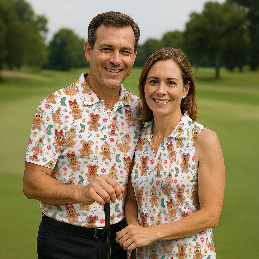 Funny Gingerbread Christmas Golf Shirt, Men's Funny Golf Shirts, Polo Shirts For Men, Christmas Golf Shirt