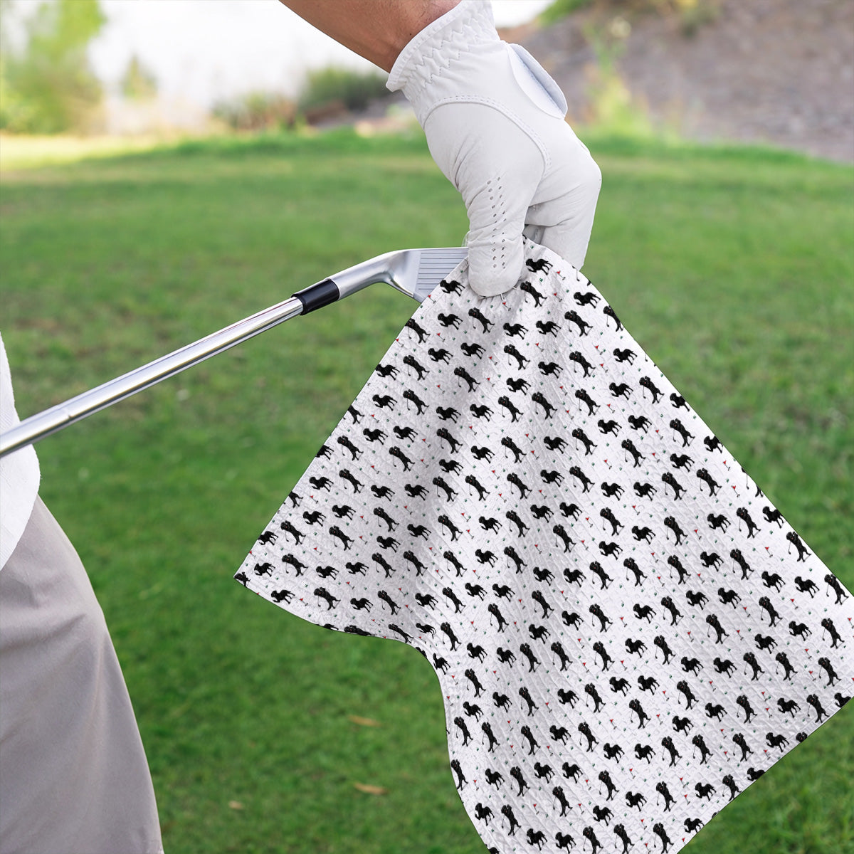 Funny Black Labrador Golf Towel, Lab Dog Pattern Golf Towels, Crazy Golf Gift For Golfer