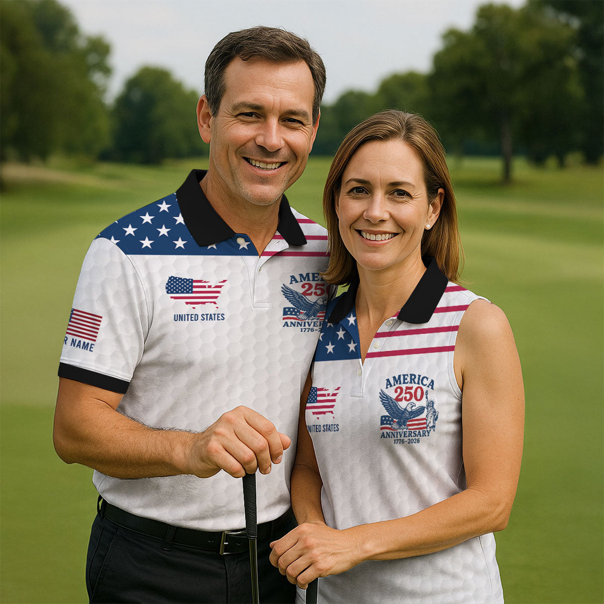 Descendant Of A Patriot Black Collar Golf Shirt For Women, Patriotic 4th Of July Golf Shirt