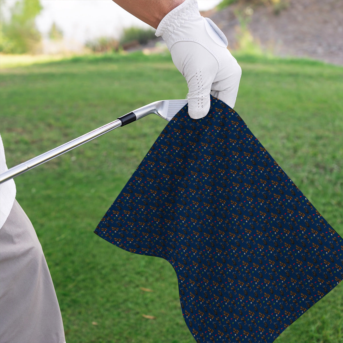 Funny Rottweiler Golf Towels, Rottweiler Pattern Golf Towel, Dog Dad Golf Shirt