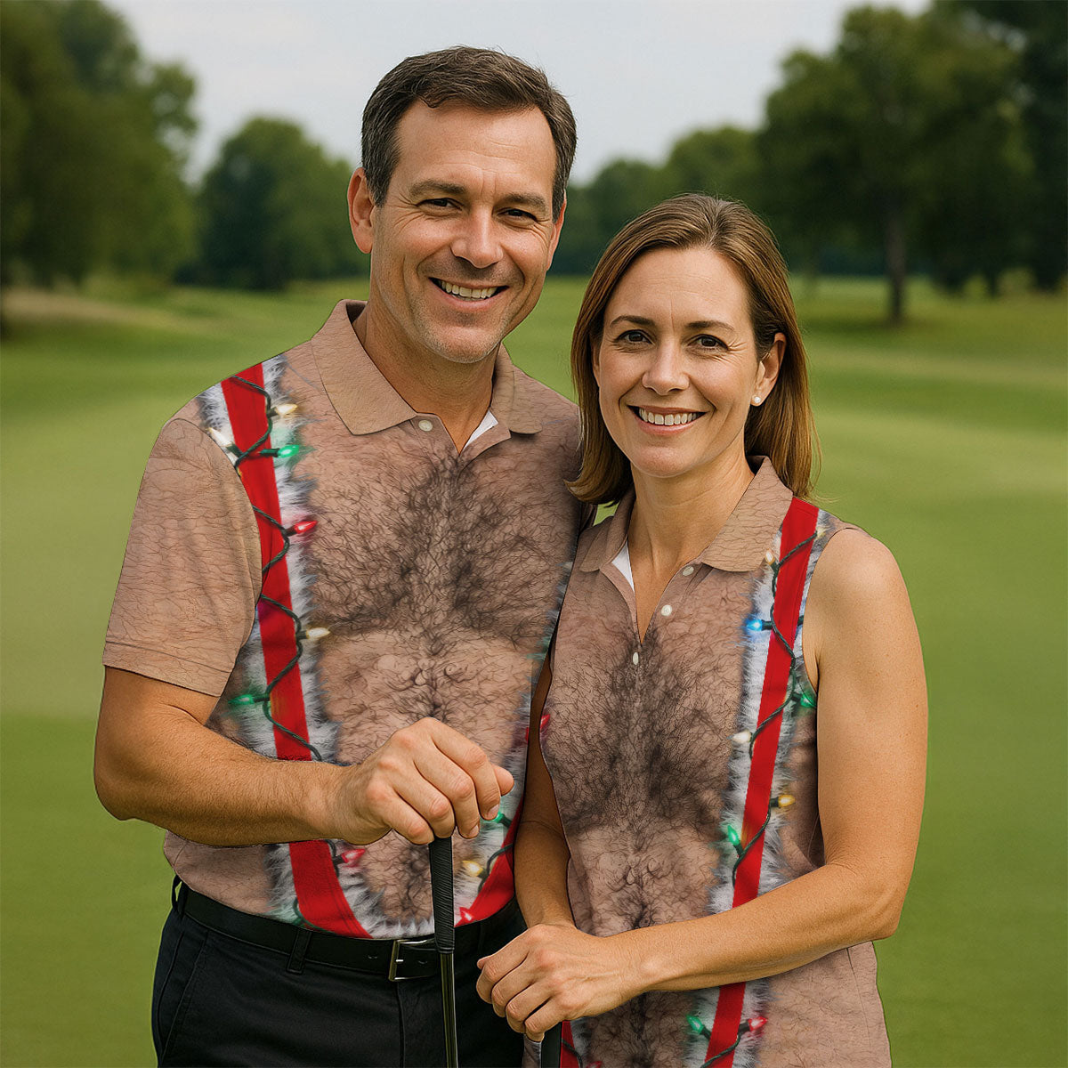 Funny Suspenders Lights Christmas Golf Shirt, Mens Golf Polo, Golf Apparel For Men