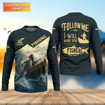 I Will Make You Fishers Of Men Christian Fishing Bible Fishing UPF Shirts, Fishing Shirts For Men