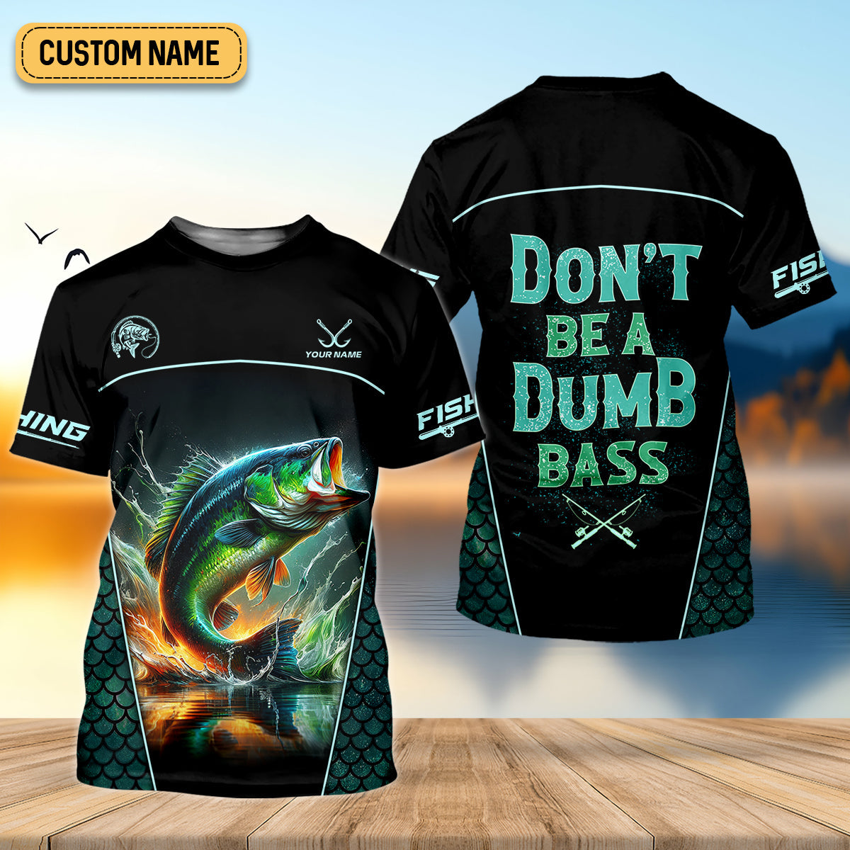 Don't Be A Dumb Bass Fishing UPF Shirts, Funny Fishing Shirt, Women Fishing Shirt, Bass Fishing