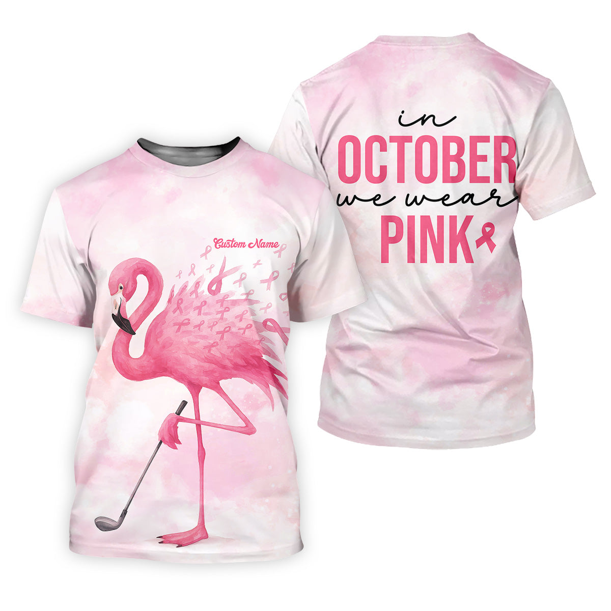 In October We Wear Pink Golf Shirt, Breast Cancer Golf Shirt, Ladies Golf Shirt, Womens Golf Polo