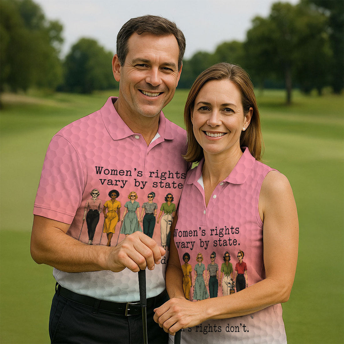 Women's Rights Vary By State Funny Golf Polo Shirt, Men's Golf Shirt, Golf Apparel For Men