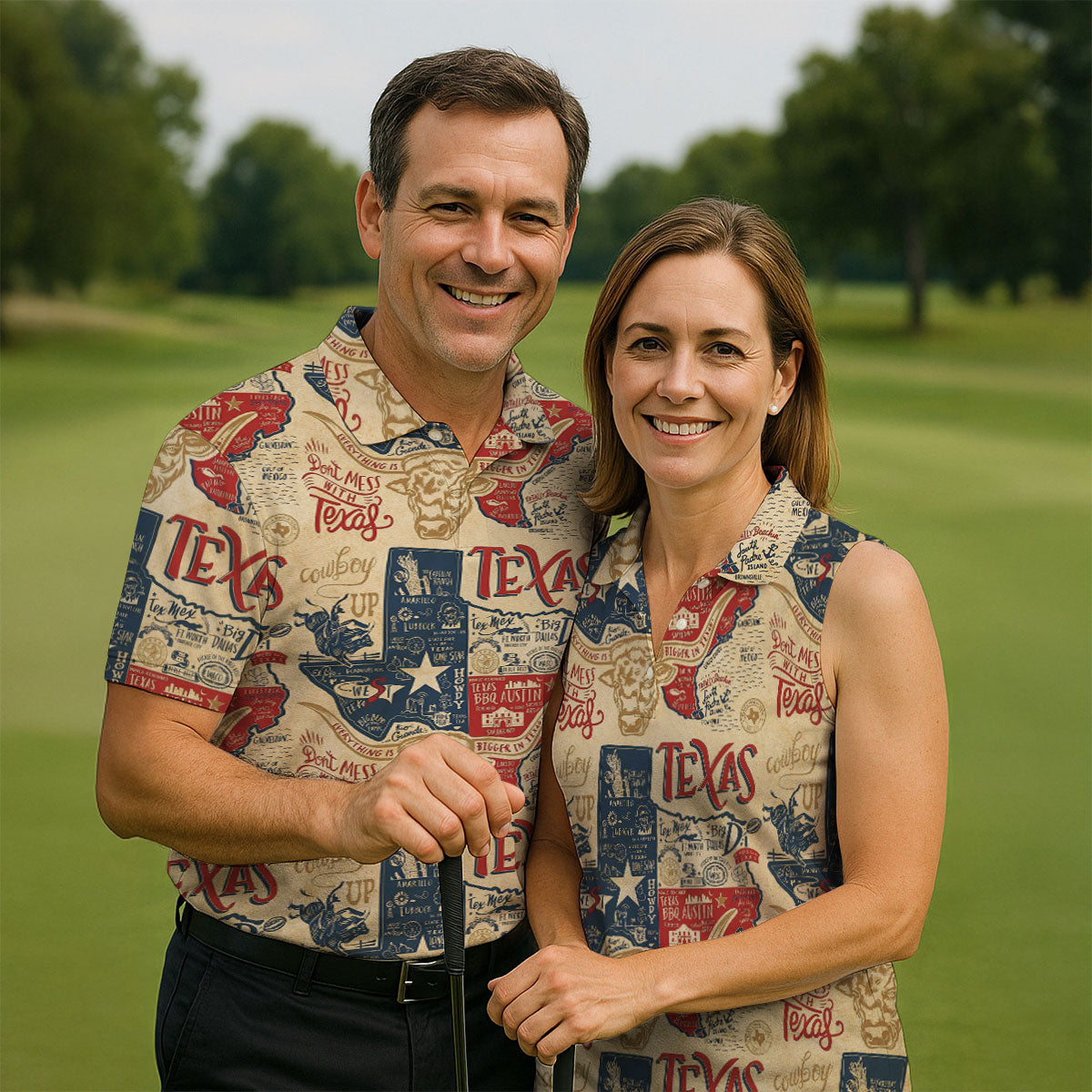 Don't Mess With Texas Western Theme Old West Golf Tops For Men, Polo ShirtFor Men, Golf Shirts For Men