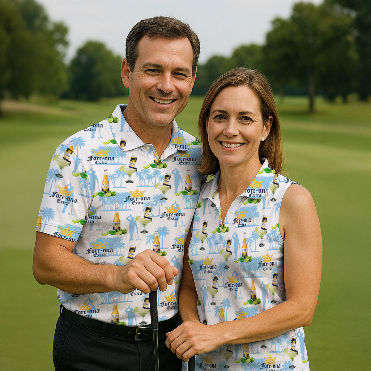 Fore-ona Extra Find Your Fairway Golfer Beer Fun Women's Golf Shirts, Ladies Golf Shirts