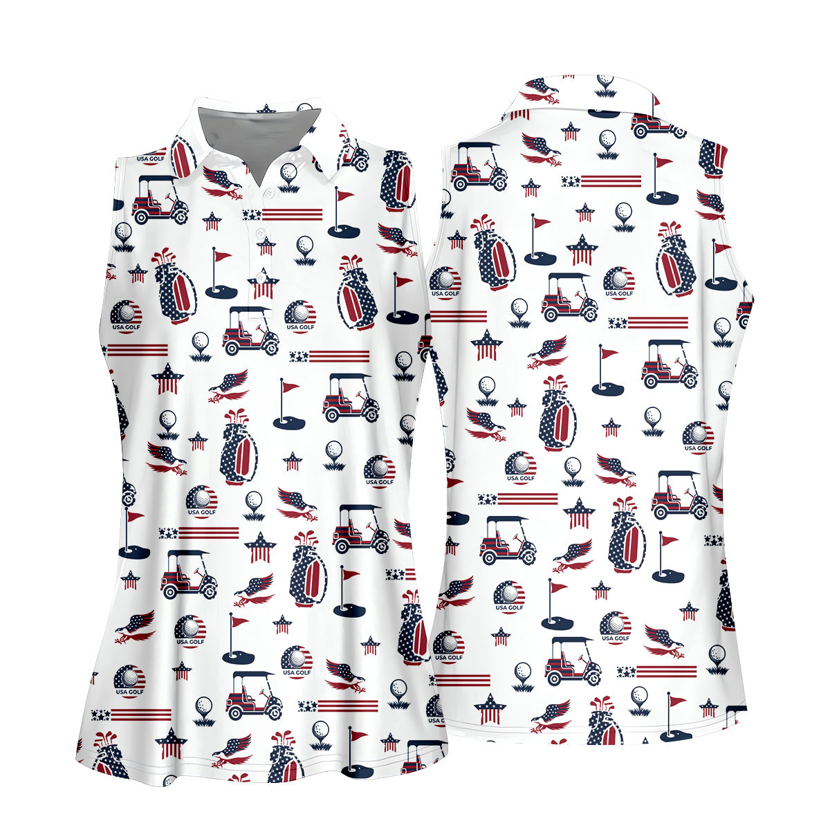 Patriotic USA Funny Womens Golf Polo ShirtPatriotic Golf Shirt, USA Golf Shirt, Custom Ladies Golf Shirt