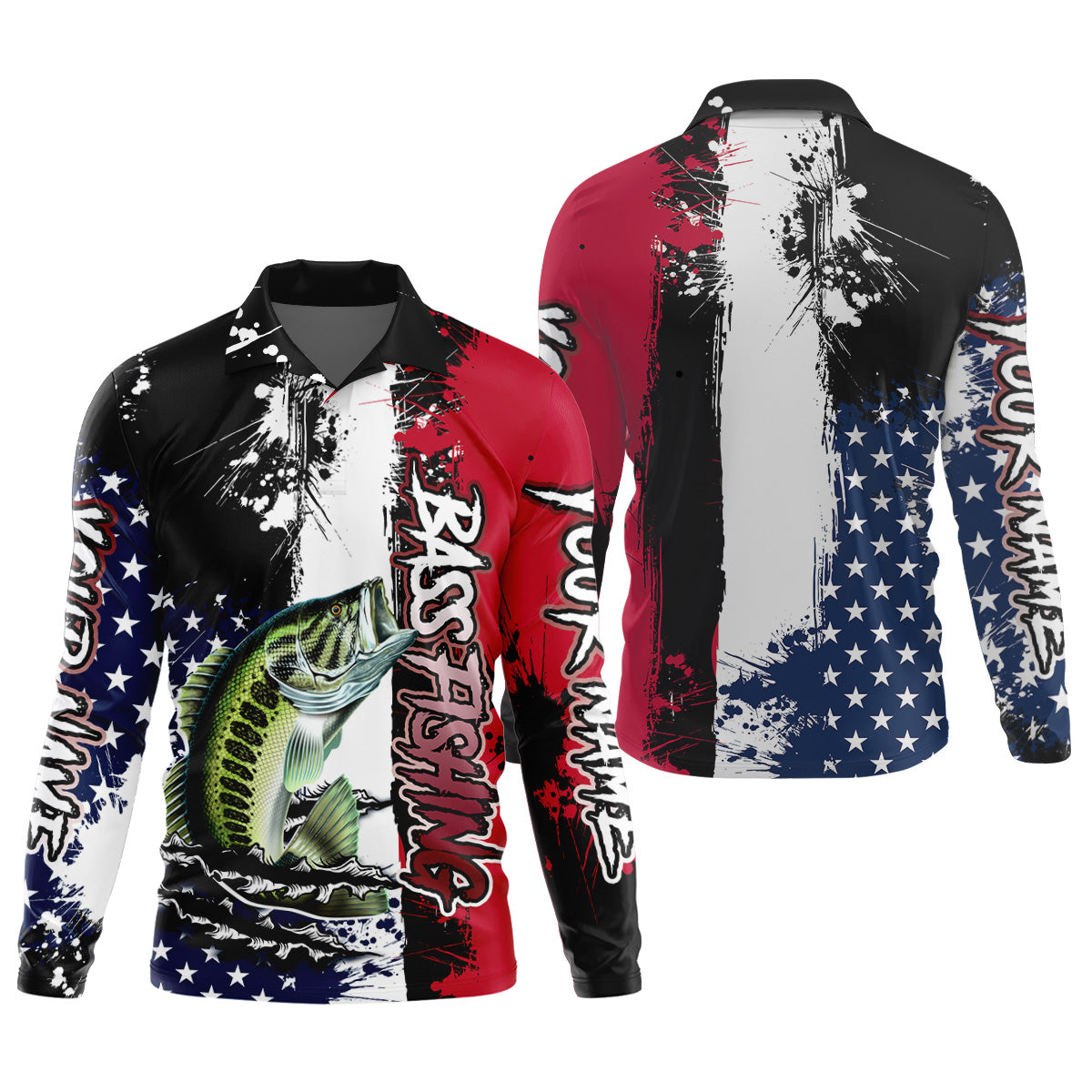 Patriotic Fishing Shirt, Custom Fishing Shirt, Gift For Fisherman, Mens Casual Shirts