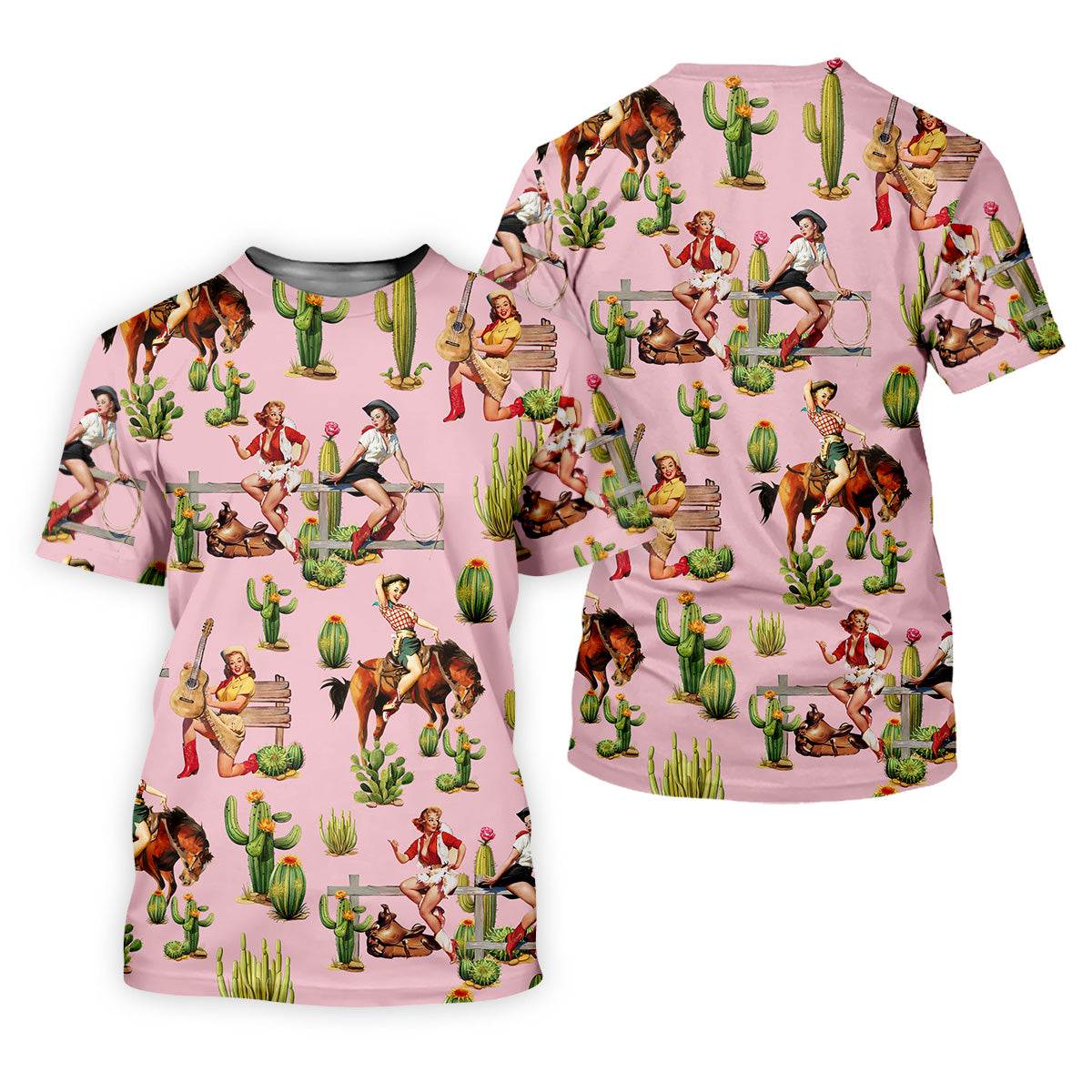 Vintage Cowgirl Pink Women's Golf Polo, Western Rodeo Women Golf Top, Cute Golf Outfit, Golfing Apparel