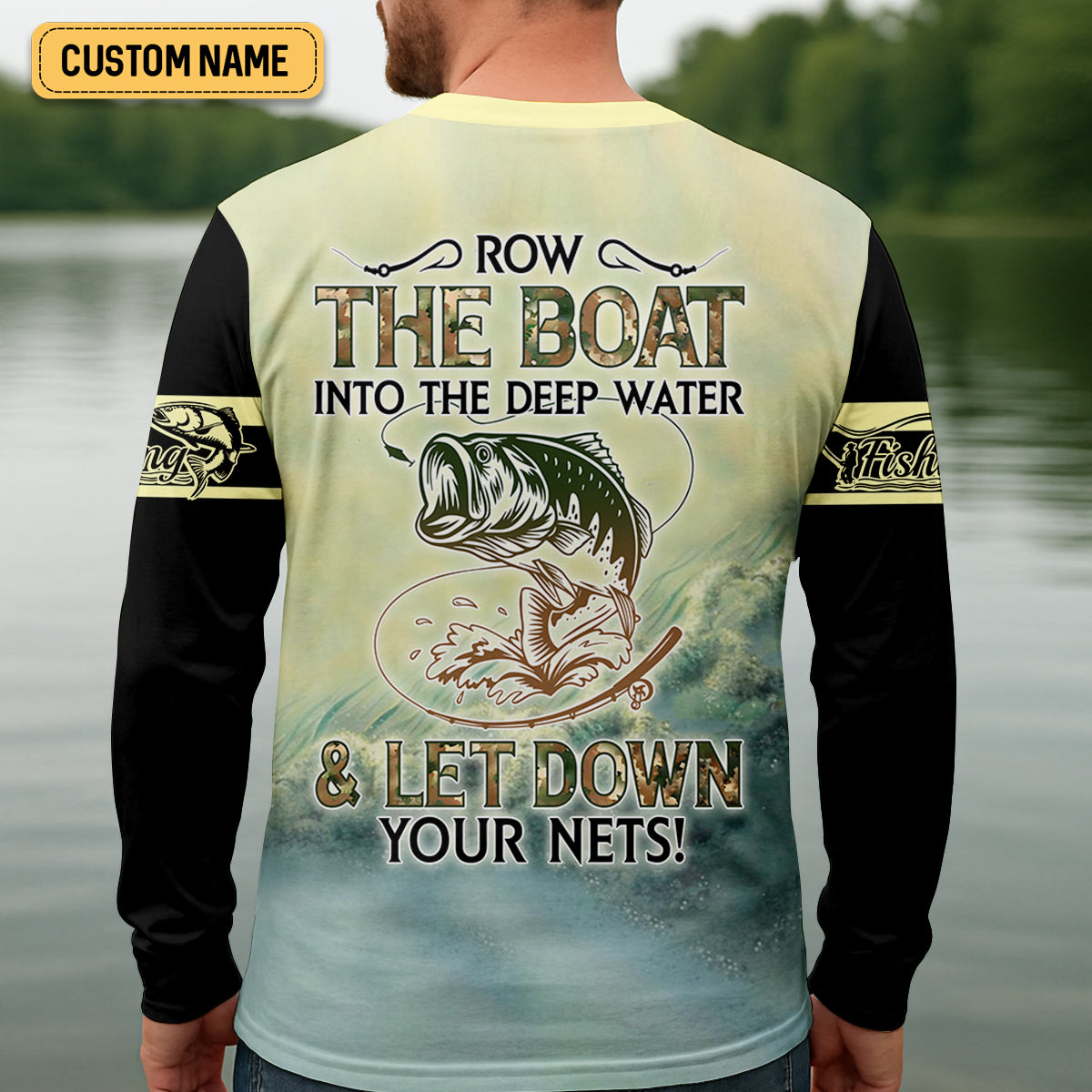 Let Down Your Nets Camouflage Fishing Shirts, Christian Fishing SPF Shirt For Men, Presents For Fishermen
