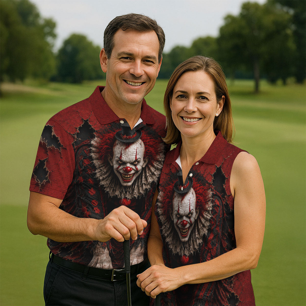 Top Hat Horror Character Halloween Golf Shirt, Golf Shirts For Men, Mens Golf Polo