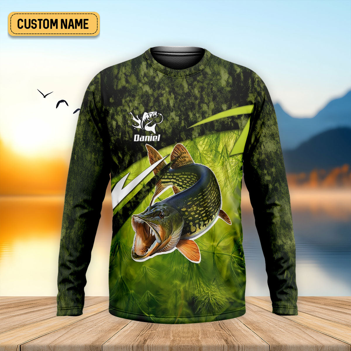 Carp Fish Olive Drab Fishing UPF Shirts, Performance Fishing Shirts, Carp Fishing Shirts For Men