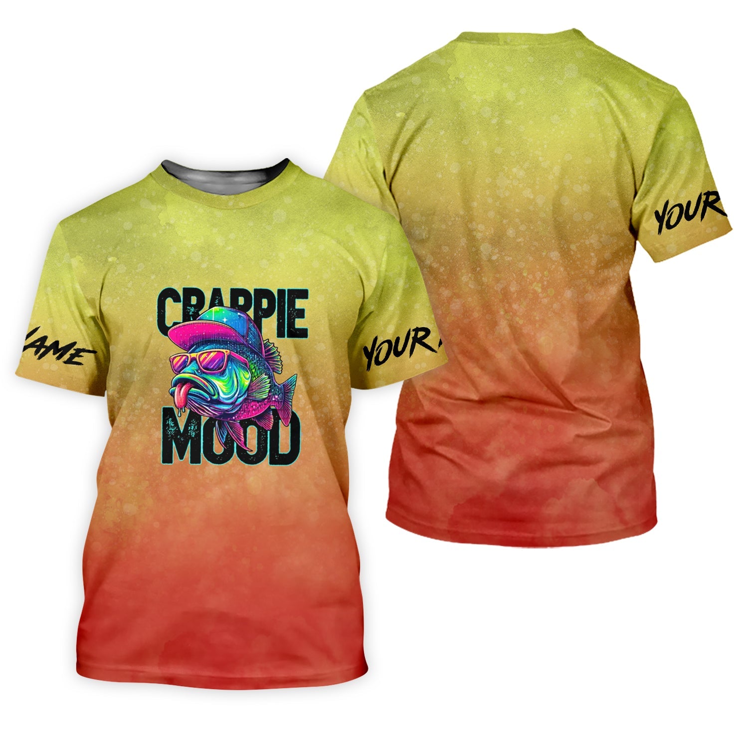 Crappie Mood Orange Yellow Fishing UPF Shirts, Fishing Jersey, Funny Fishing Shirt