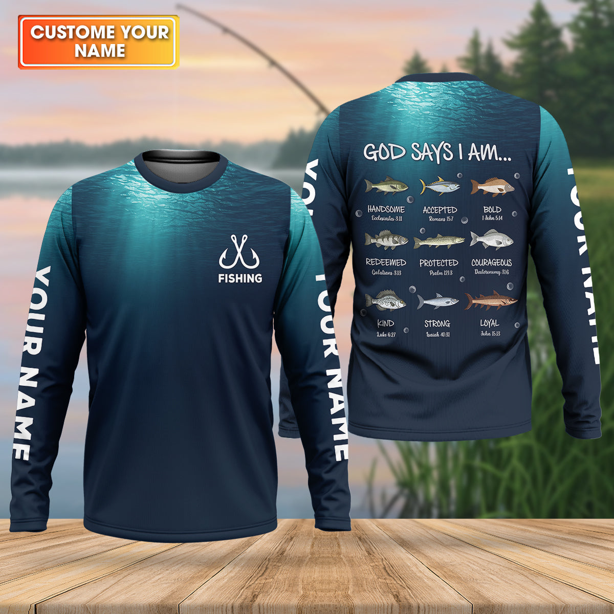 God Says I Am Fishing Bible Funny Fishing Shirt, Fishing UPF Shirts, Christian Fishing Shirts For Men