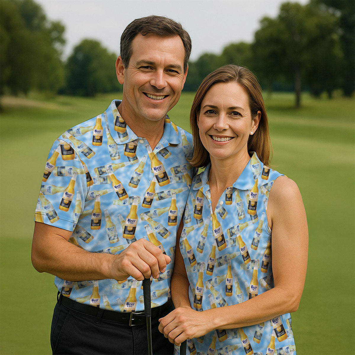 Beer And Golf The Perfect Combination Fun Women's Golf Shirts, Women's Golf Tops, Ladies Golf Shirts