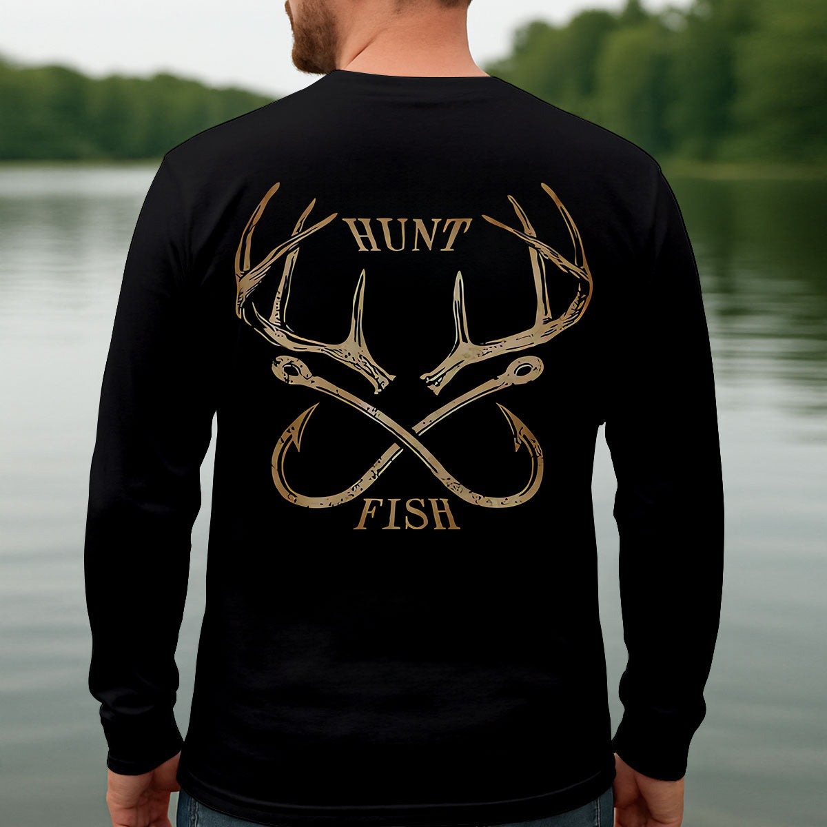 Hunt Fish Faith Cross Performance Fishing Shirts, Fishing UPF Shirts, Fishing Shirts For Men