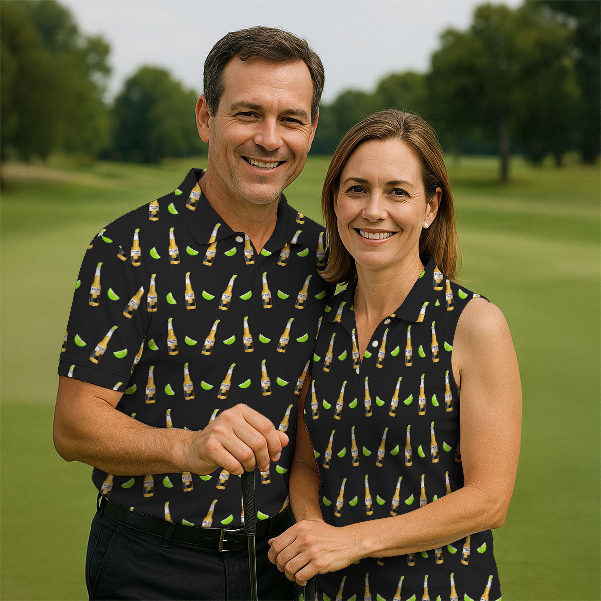 Fore-ona Extra Find Your Fairway Beer And Lime Fun Women's Golf Shirts, Ladies Golf Shirts
