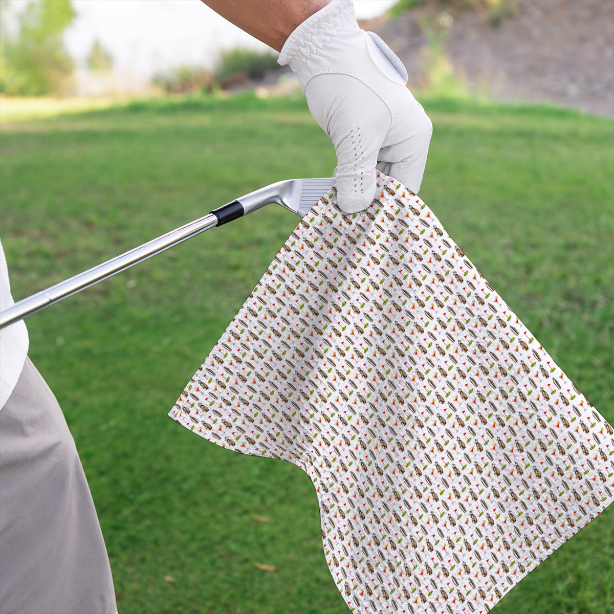 Golf & Cocktails Golf Towel, Martini Lover Golf Apparel, Funny Golf Towels For Golfer