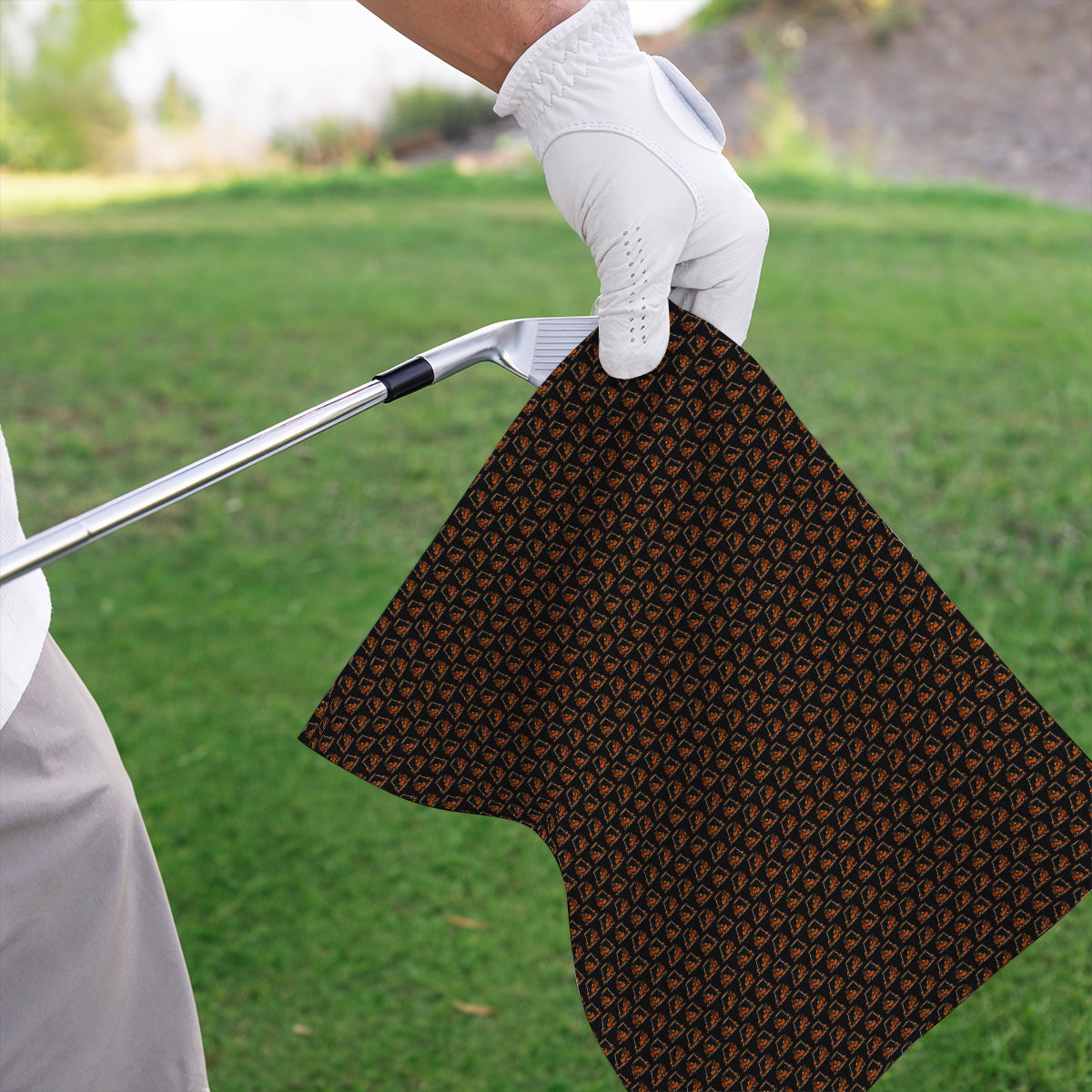 Fall Pattern Golf Towel, Autumn Golf Cart Towels, Funny Golf Gift For Golfer