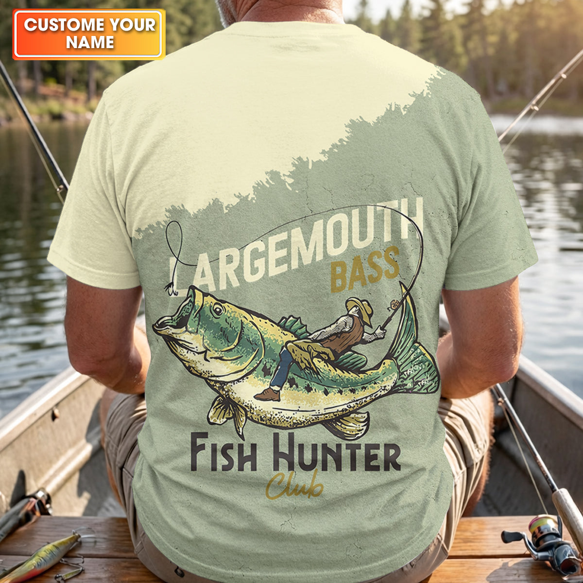 Largemouth Bass Fish Hunter Club Fishing UPF Shirts, Funny Fishing Shirt, Fishing Shirts For Men