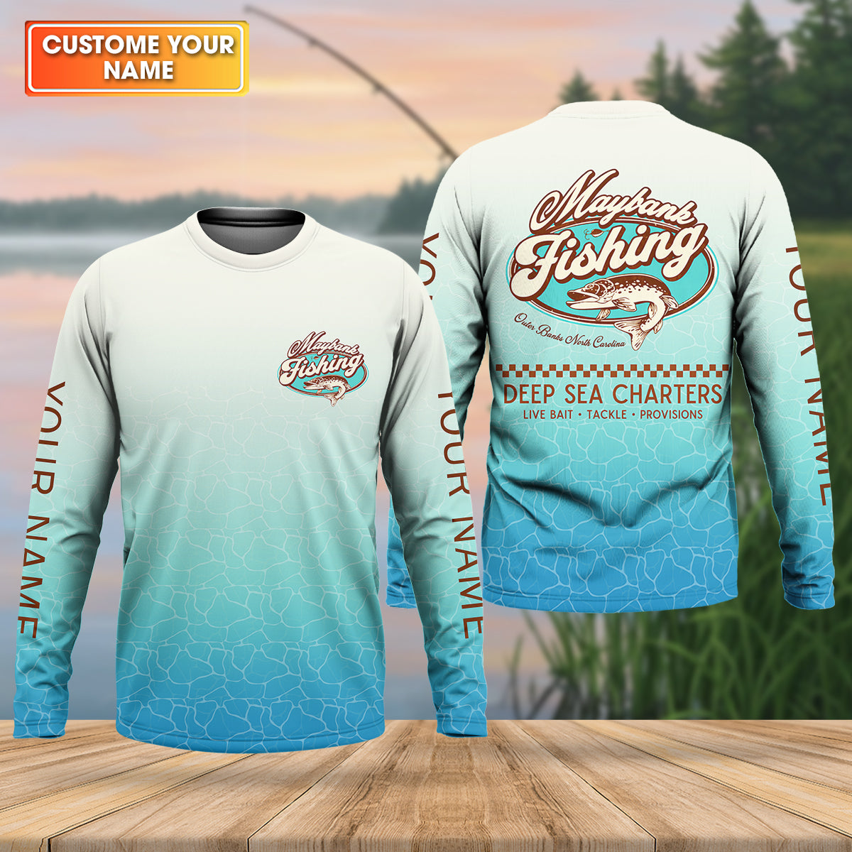 Maybank Fishing Deep Sea Charters Funny Fishing Shirt, Fishing UPF Shirts, Fishing Shirts For Men