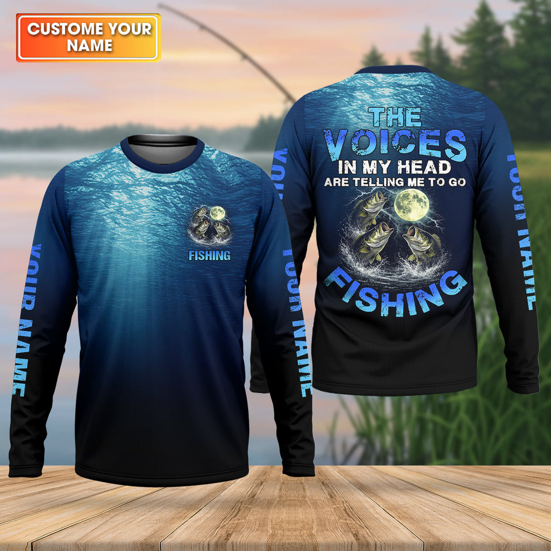 The Voices In My Head Are Telling Me To Go Fishing Funny Fishing Shirt, Fishing UPF Shirts, Fishing Gifts For Men