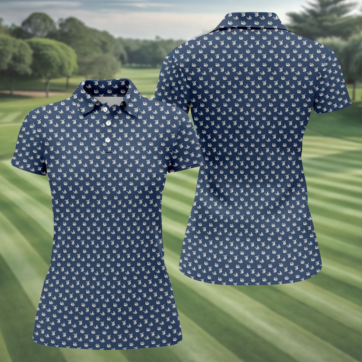 Rabbit Couple Naughty Position Fun Women's Golf Shirts, Valentines Golf Gift, Women's Golf Tops, Ladies Golf Polos