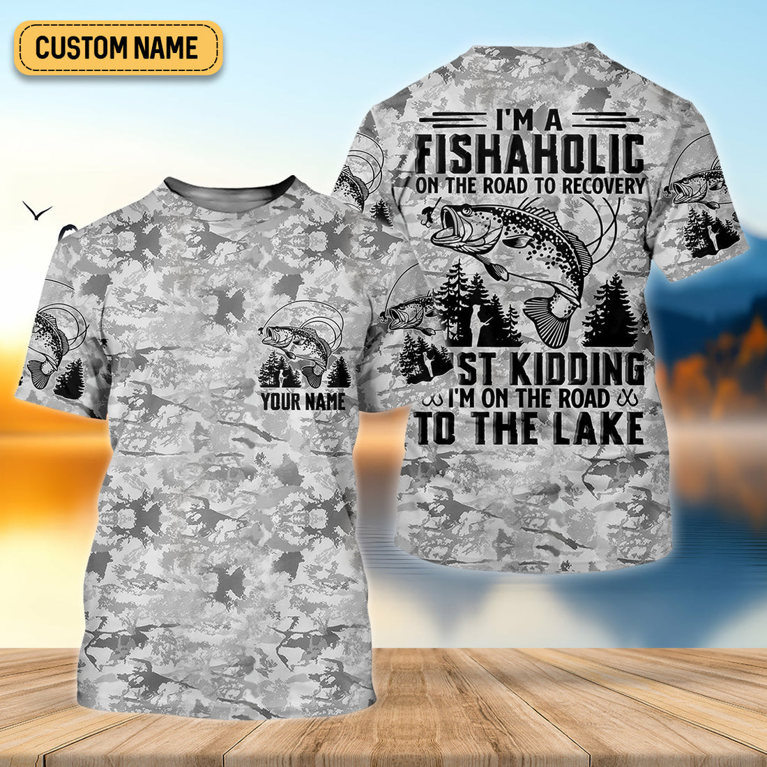 I'm A Fishaholic On The Road To Recovery Fishing UPF Shirts, Funny Fishing Shirt, Fishing Shirts For Men