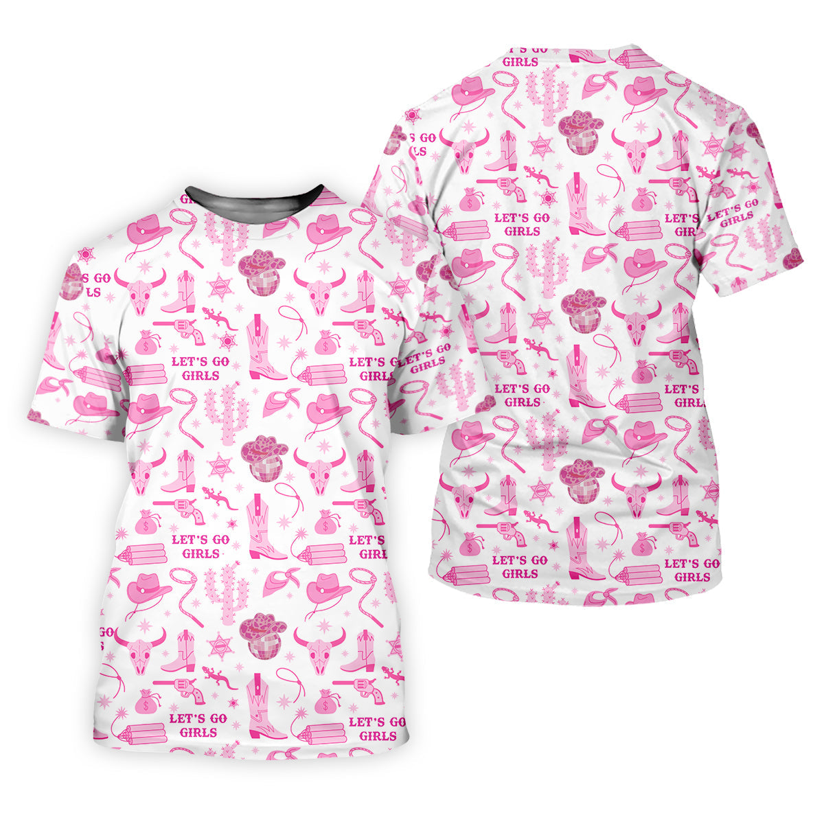 Let's Go Girls Funny Sleeve Polos Womens, Custom Ladies Golf Shirt