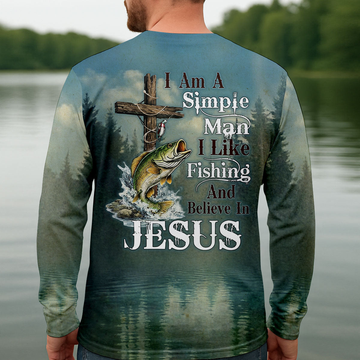 A Simple Man – Fishing Faith In Jesus Shirt, Fishing UPF Shirts, Funny Fishing Shirt