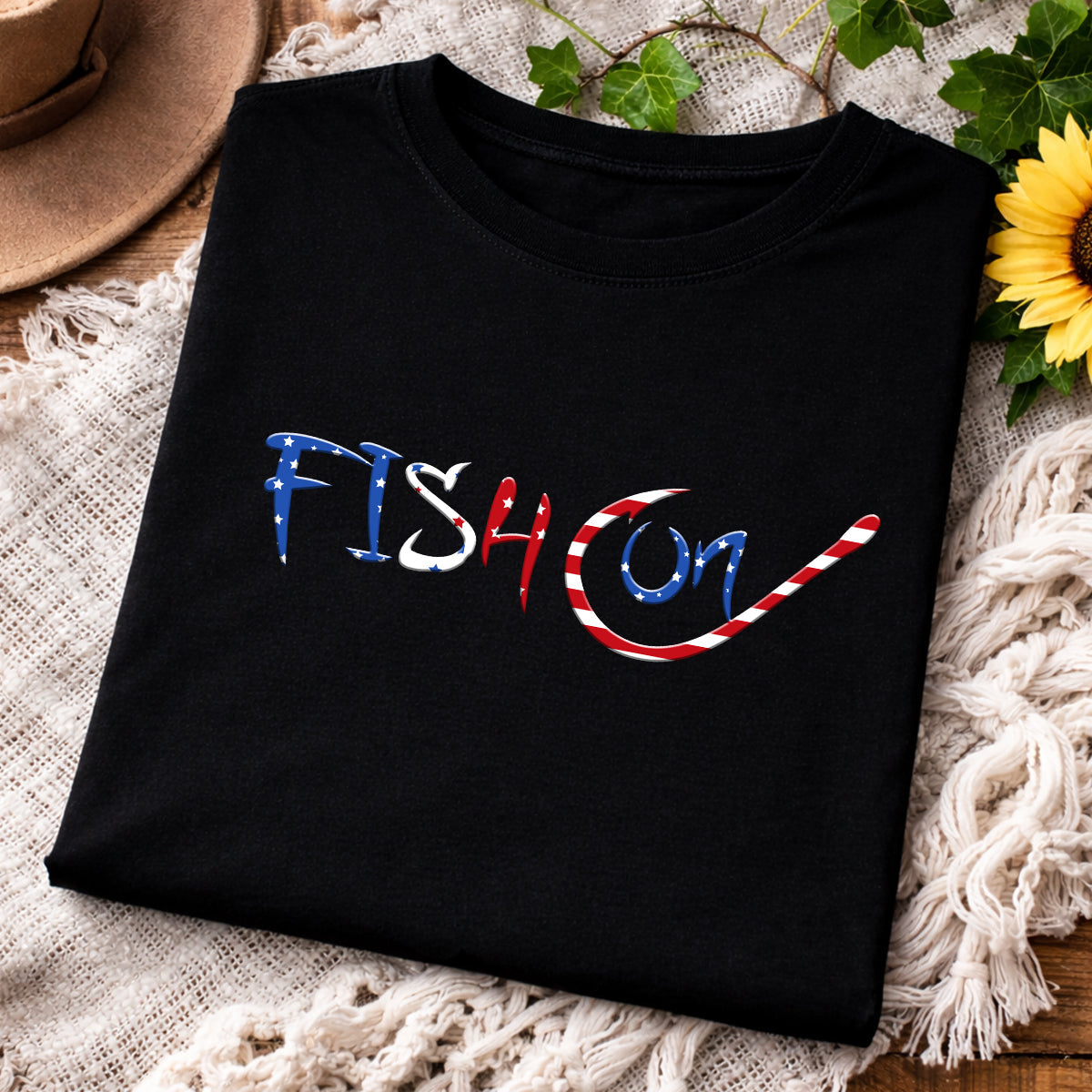 Fish On Patriotic 4th Of July Funny Fishing Shirt, 250th Anniversary Fishing T-Shirts